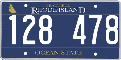 RI license plate 128478