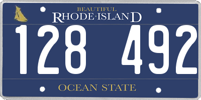 RI license plate 128492