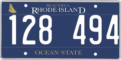 RI license plate 128494