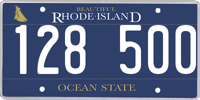 RI license plate 128500