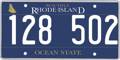 RI license plate 128502