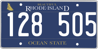 RI license plate 128505