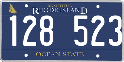 RI license plate 128523