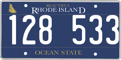 RI license plate 128533