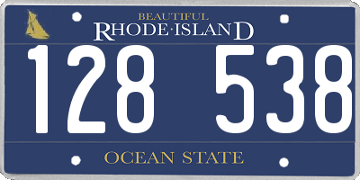 RI license plate 128538