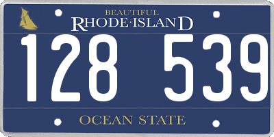 RI license plate 128539