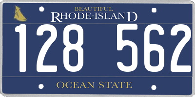 RI license plate 128562