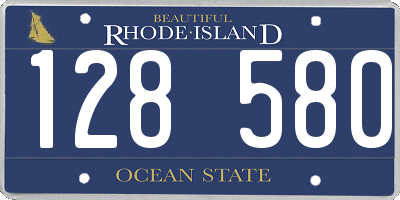 RI license plate 128580