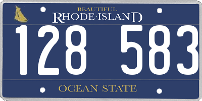 RI license plate 128583