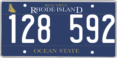 RI license plate 128592