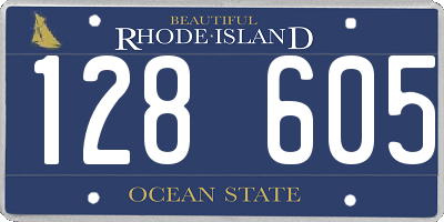 RI license plate 128605