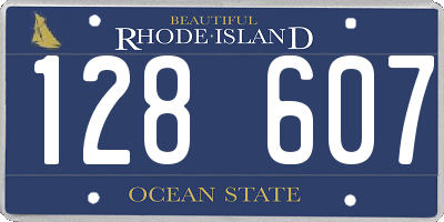 RI license plate 128607