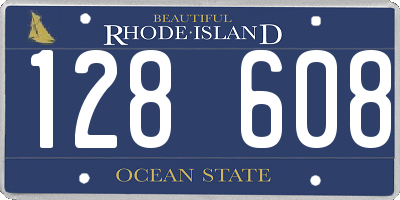 RI license plate 128608