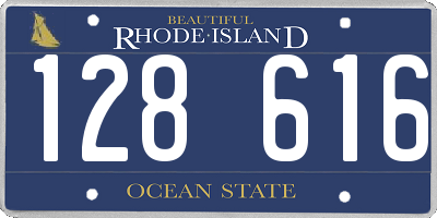 RI license plate 128616