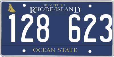 RI license plate 128623