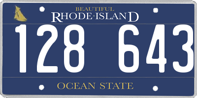 RI license plate 128643