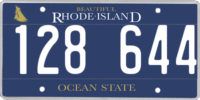 RI license plate 128644