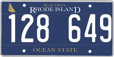 RI license plate 128649