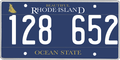 RI license plate 128652