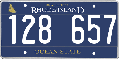 RI license plate 128657