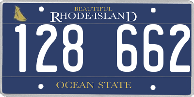 RI license plate 128662