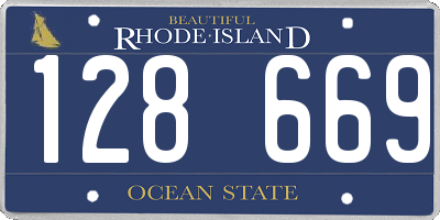 RI license plate 128669