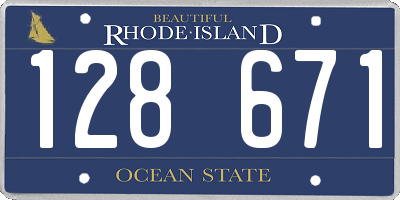RI license plate 128671