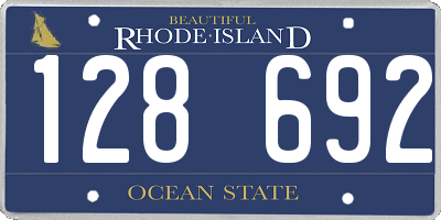RI license plate 128692