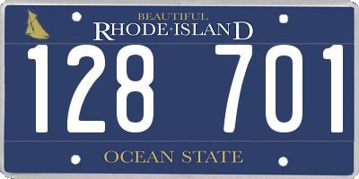 RI license plate 128701