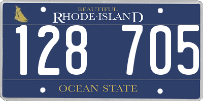 RI license plate 128705
