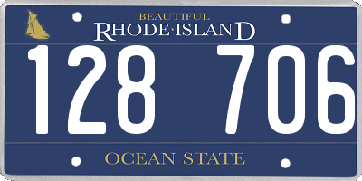RI license plate 128706