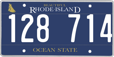 RI license plate 128714