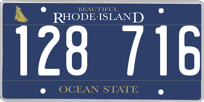 RI license plate 128716
