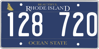 RI license plate 128720