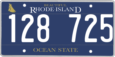 RI license plate 128725