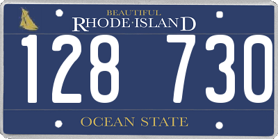 RI license plate 128730