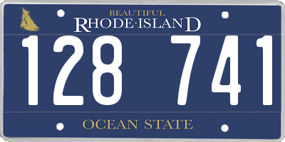 RI license plate 128741