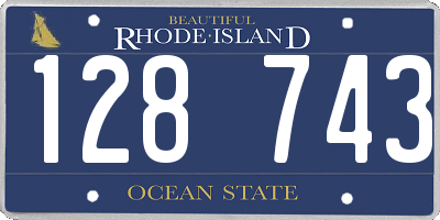 RI license plate 128743