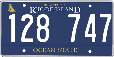 RI license plate 128747