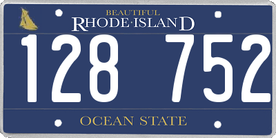 RI license plate 128752