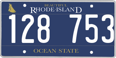 RI license plate 128753