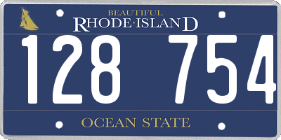 RI license plate 128754