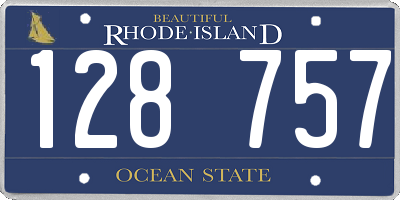 RI license plate 128757
