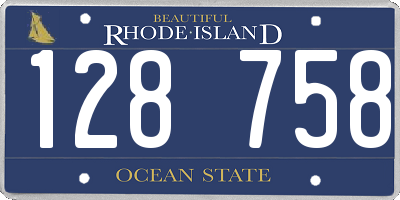 RI license plate 128758