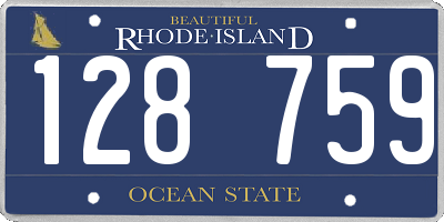 RI license plate 128759