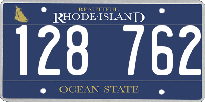 RI license plate 128762