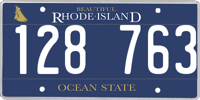 RI license plate 128763