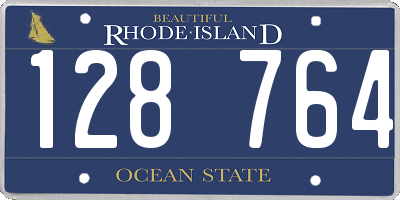 RI license plate 128764