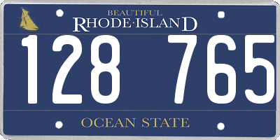 RI license plate 128765