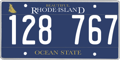 RI license plate 128767